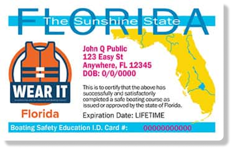 Florida boater education card.