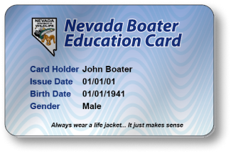 Illustration of the Nevada boater safety card. 