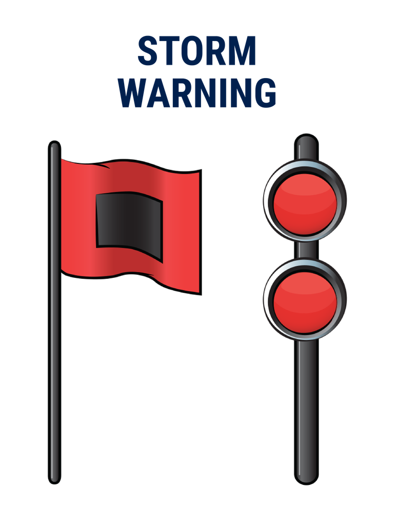 Illustration of the Storm Warning Small Craft Advisory flag.