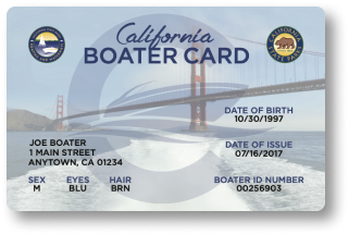 Image of the California boater card. 