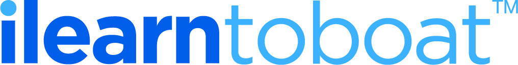 The ilearntoboat logo on a white background.