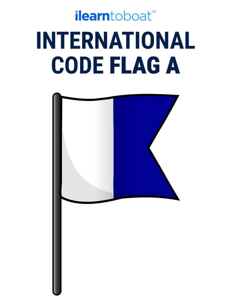 Illustration of international Code Flag A, maritime signal flags concept. 